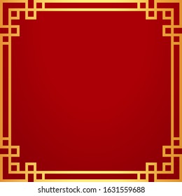 Chinese frame background. Red and gold color