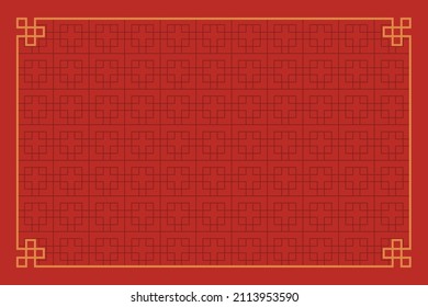 Chinese frame background. Red and gold color. Vector illustration EPS10 