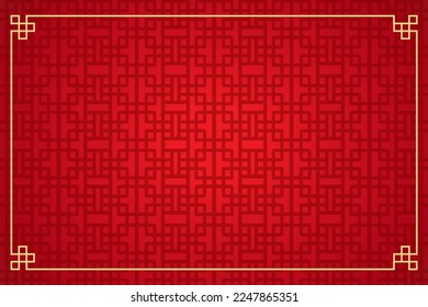 Fondo del marco chino. Color rojo y dorado. Ilustración del vector EPS10 