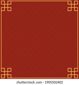 Chinese frame background. Red and yellow gold. Vector illustration