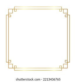 Chinese frame border art china style. Asian new year decorative traditional borders, oriental gold line retro pattern for image frame. Vintage Frame. Luxury Frame. 