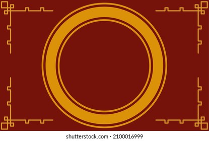 chinese frame border ornament on red background.