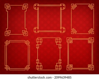 Chinese frame or border set on red background