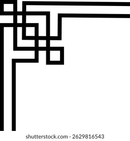 Chinese frame decorative corner isolated with transparent backgrounds design frame for your text or image, borders divider, labels, certificate completion template elements, photo framed minimalist