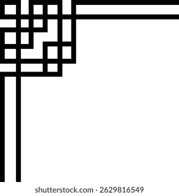 Chinese frame decorative corner isolated with transparent backgrounds design frame for your text or image, borders divider, labels, certificate completion template elements, photo framed minimalist