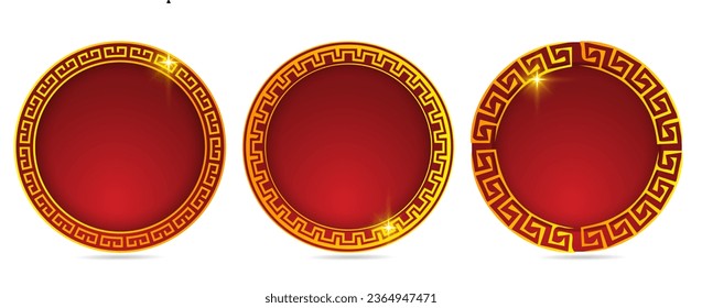 Chinese frame design vector. Collection of cicle frame vector