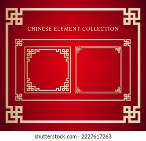 Chinese frame element collection set for traditional design concept.