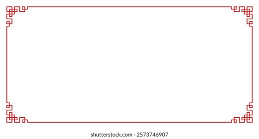 Chinese frame, Chinese New Year border, red asian corner