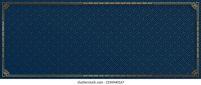 Marco chino con elementos orientales asiáticos sobre fondo de color, para la tarjeta de invitación a la boda, feliz año nuevo, feliz cumpleaños, día de San Valentín, tarjetas de saludo, afiche o banner web