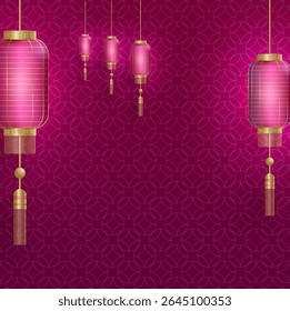 Chinese frame with oriental Asian elements on color background, for wedding invitation card, happy new year, happy birthday, valentine day, greeting cards, poster or web banner