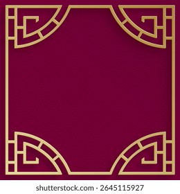 Quadro chinês com elementos asiáticos orientais no fundo de cor, para cartão de convite de casamento, feliz ano novo, aniversário feliz, dia dos namorados, cartões de saudação, cartaz ou banner web