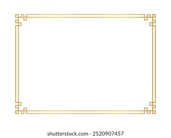 chinese frame rectangle line, certificate frame, antique china border gold frame, chinese new year frame outline