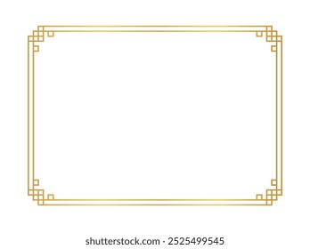 chinese frame rectangle line, certificate frame, antique china border gold frame, chinese new year frame outline