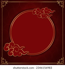 chinese frame red and gold circle window for your text space area chinese new year style oriental seamless pattern template