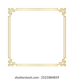 chinese frame square line, certificate frame, antique china border gold frame, chinese new year frame outline