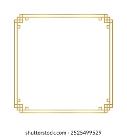 Línea cuadrada del marco chino, marco del certificado, marco antiguo del oro de la frontera de China, esquema chino del marco del año nuevo