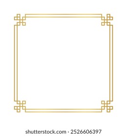 linha quadrada moldura chinesa, moldura de certificado, moldura de ouro borda chinesa antiga, esboço de moldura de ano novo chinês