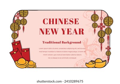 Chinese frames, Asian New Year decorative traditional borders, oriental red line retro pattern, Illustration Chinese decoration border, decorative traditional, vector illustration.