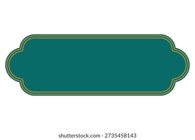 Chinese Frames with Gold Border Pattern. Ramadan Label with Ornament. Oriental Frame Decoration. Islamic Shape Design Element.