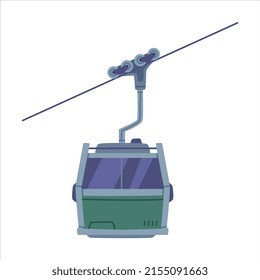 Chinese Funicular as Cable Railway on Steep Slope Vector Illustration