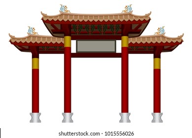 Chinese gate graphic vector