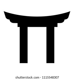 Chinese Gate icon black color