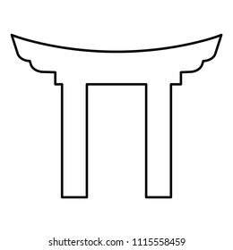 Chinese Gate icon black color