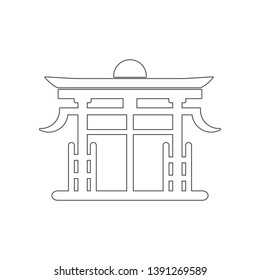 Chinese Gate icon. Element of China for mobile concept and web apps icon. Outline, thin line icon for website design and development, app development