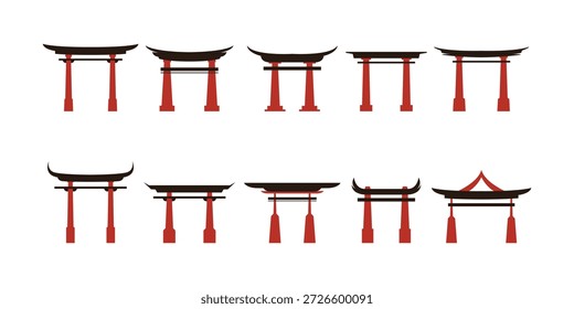 Chinesische Tor-Set-Vektorgrafik