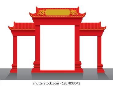 Chinese Gate Vector Illustration