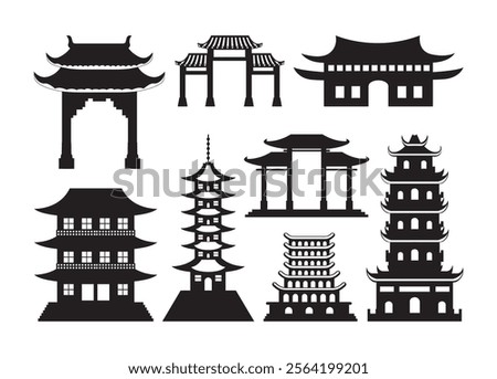 Chinese Gate Vector For Print, Chinese Gate Repeat Clipart, Chinese Gate Vector Illustration