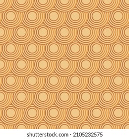 Chinese geometric seamless pattern with golden circles. Vector texture illustration