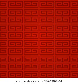 Chinese geometric seamless pattern. Red Traditional background or backdrop. Vector illustration
