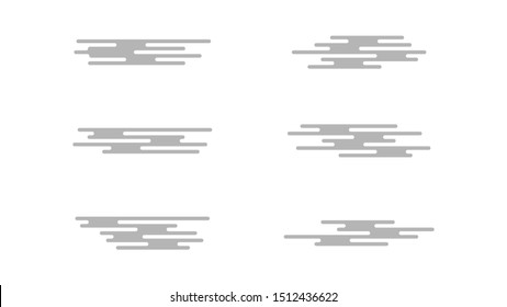 Chinese geometrical clouds set . White Japanese clouds .