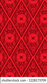 chinese geometry  vector seamless pattern oriental red