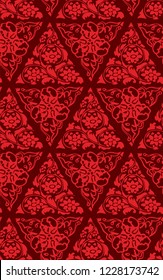 chinese geometry  vector seamless pattern oriental red