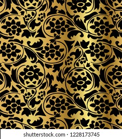 chinese geometry  vector seamless pattern oriental black gold