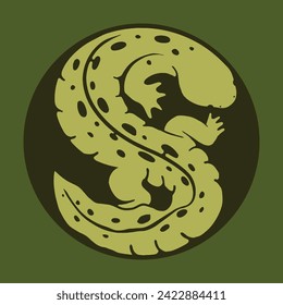 Chinese giant salamander, Hellbender icon, Salamander vector design illustration