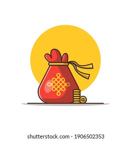 Chinese Gift vector icon cartoon illustration. chinese new year concept isolated . flat cartoon style Premium Vector