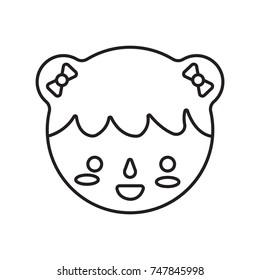 chinese girl icon outline