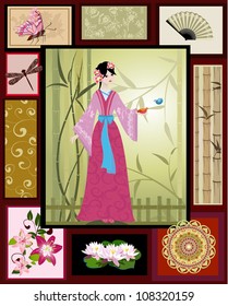 Chinese girl national patterns