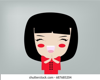 Chinese girl vector 