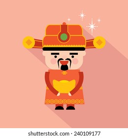 Chinese God Of Prosperity Vector/illustration