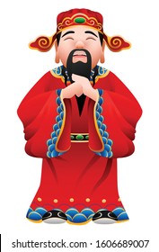 The Chinese god of wealth Graphic Vector.
