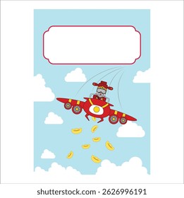 chinese god of wealth chinese new year vector illustration. Suitable for sticker, t-shirt, mug, etc.Eps 10

