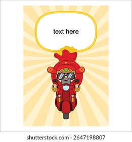 chinese god of wealth chinese new year vector illustration. Suitable for sticker, t-shirt, mug, etc.Eps 10

