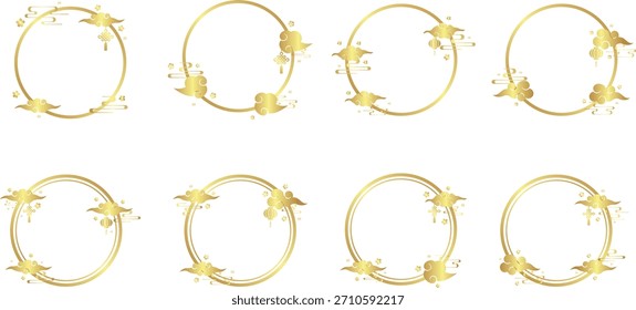 Un diseño de marco de oro chino con líneas elegantes y un estilo tradicional lujoso.
