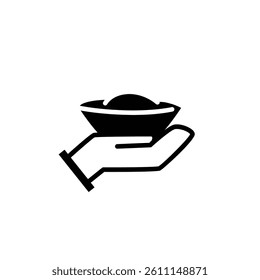chinese gold in hand solid icon vector design good for web or mobile app