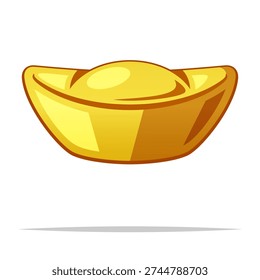 Chinese gold ingot vector isolated illustration