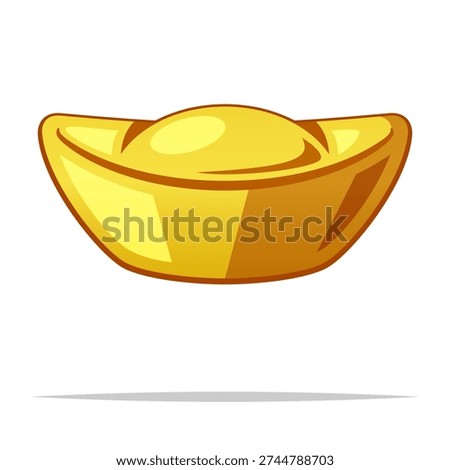 Chinese gold ingot vector isolated illustration